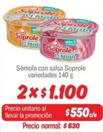 Mayorista 10 Sémola con salsa Soprole variedades oferta