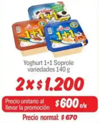 Mayorista 10 Yoghurt 1+1 soprole variedades oferta