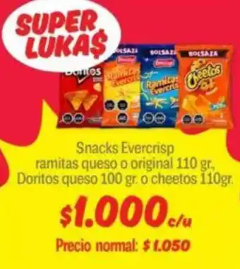 Mayorista 10 Snacks evercrisp ramitas queso o original oferta