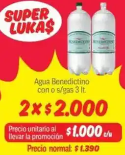 Mayorista 10 Benedictino agua con o s/gas oferta