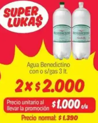 Mayorista 10 Benedictino agua con o s/gas oferta