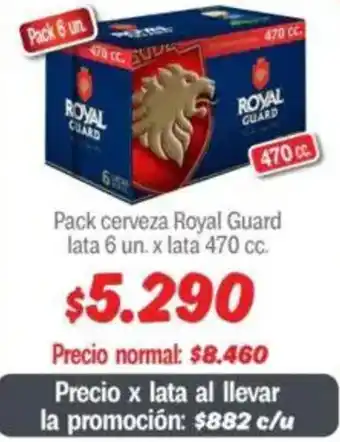 Mayorista 10 Royal guard pack cerveza lata oferta