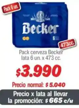 Mayorista 10 Becker pack cerveza oferta