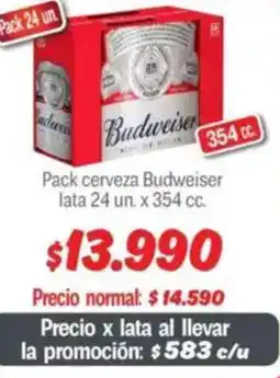 Mayorista 10 Budweiser pack cerveza lata oferta