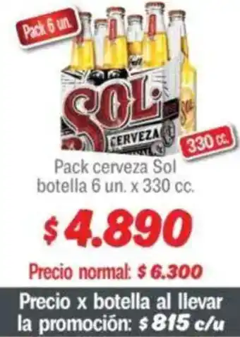 Mayorista 10 Sol pack cerveza botella oferta