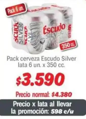 Mayorista 10 Escudo silver pack cerveza lata oferta