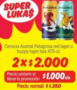 Mayorista 10 Patagonia cerveza austral red lager o hoppy lager lata oferta