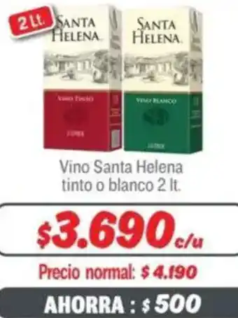 Mayorista 10 Santa helena vino tinto o blanco oferta