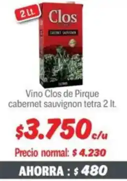 Mayorista 10 Clos vino de pirque cabernet sauvignon tetra oferta