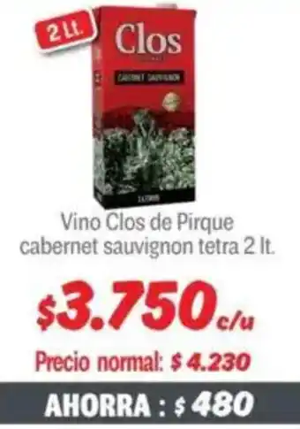 Mayorista 10 Clos vino de pirque cabernet sauvignon tetra oferta