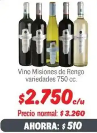 Mayorista 10 Misiones de rengo vino variedades oferta