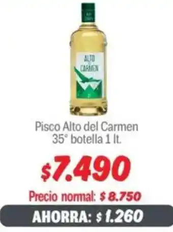 Mayorista 10 Pisco alto del carmen 35° botella oferta