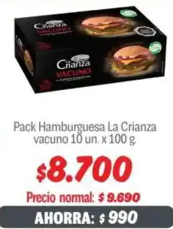 Mayorista 10 la crianza pack hamburguesa vacuno oferta