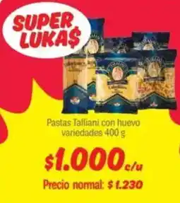 Mayorista 10 Pastas Talliani con huevo variedades oferta