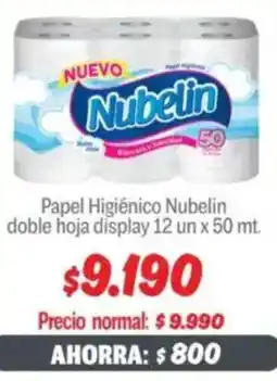 Mayorista 10 Nubelin papel higiénico doble hoja display oferta