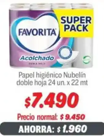 Mayorista 10 Nubelín papel higiénico doble hoja oferta