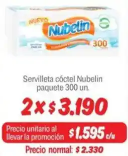 Mayorista 10 Nubelin servilleta cóctel paquete oferta