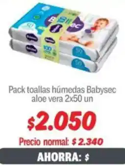 Mayorista 10 Babysec pack toallas húmedas aloe vera oferta