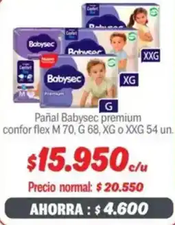 Mayorista 10 Babysec pañal premium confor flex oferta