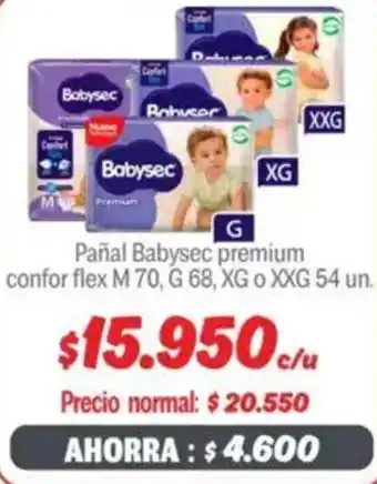 Mayorista 10 Babysec pañal premium confor flex oferta