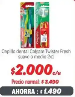 Mayorista 10 Colgate cepillo dental twister fresh suave o medio oferta