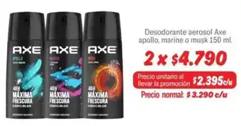 Mayorista 10 Axe desodorante aerosol apollo, marine o musk oferta