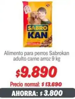 Mayorista 10 Sabrokan alimento para perros adulto carne arroz oferta