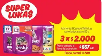 Mayorista 10 Whiskas alimento húmedo variedades sobre oferta