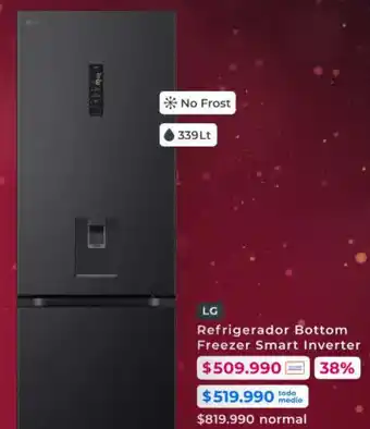 Foster Lg refrigerador bottom freezer smart inverter oferta