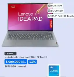 Foster Lenovo notebook ideapad slim 3 táctil oferta