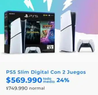 Foster Sony ps5 slim digital con 2 juegos oferta