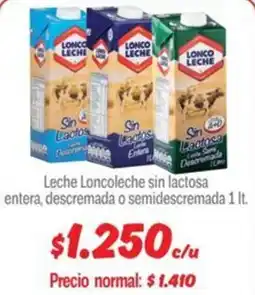 Mayorista 10 Leche Loncoleche sin lactosa entera, descremada o semidescremada oferta