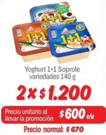 Mayorista 10 Yoghurt 1+1 Soprole variedades oferta