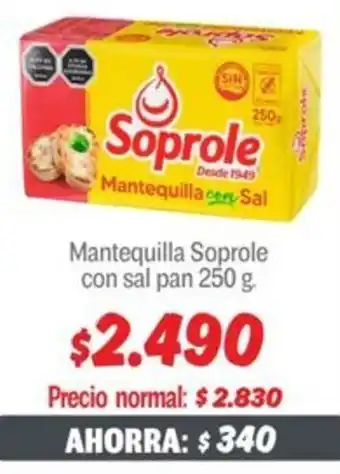 Mayorista 10 Soprole mantequilla con sal pan oferta