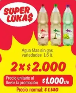 Mayorista 10 Agua mas sin gas variedades oferta