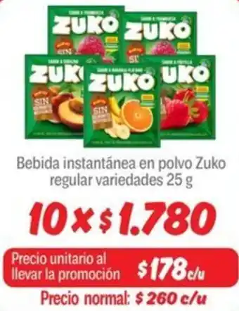 Mayorista 10 Zuko bebida instantánea en polvo regular variedades oferta