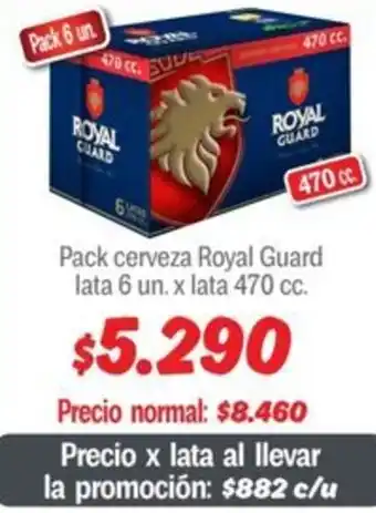 Mayorista 10 Royal guard pack cerveza lata oferta