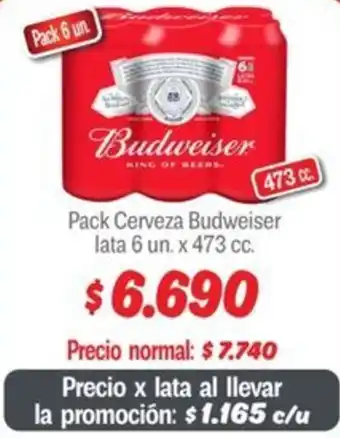 Mayorista 10 Budweiser pack cerveza oferta