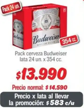 Mayorista 10 Budweiser pack cerveza oferta