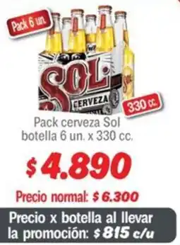 Mayorista 10 Sol pack cerveza oferta