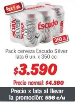 Mayorista 10 Escudo silver pack cerveza oferta