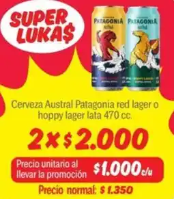 Mayorista 10 Patagonia cerveza austral red lager o hoppy lager lata oferta