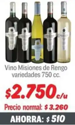 Mayorista 10 Vino misiones de rengo variedades oferta