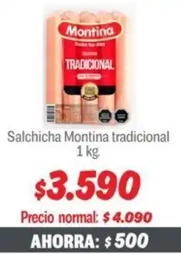 Mayorista 10 Montina salchicha tradicional oferta