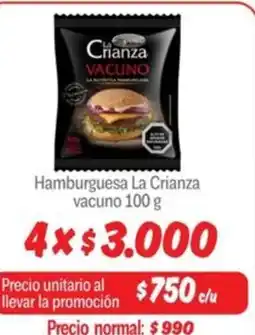 Mayorista 10 La crianza hamburguesa vacuno oferta