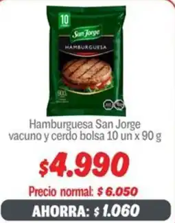 Mayorista 10 San jorge hamburguesa vacuno y cerdo bolsa oferta