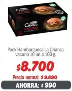 Mayorista 10 La crianza pack hamburguesa vacuno oferta