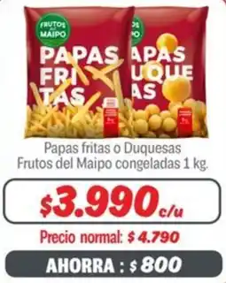 Mayorista 10 Papas fritas o Duquesas Frutos del Maipo congeladas oferta