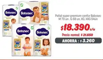 Mayorista 10 Babysec pañal super premium confor oferta