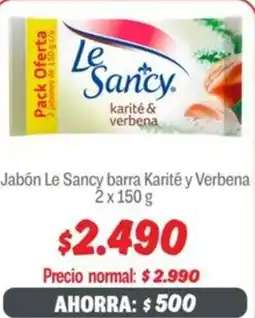 Mayorista 10 Le sancy jabón barra karité y verbena oferta